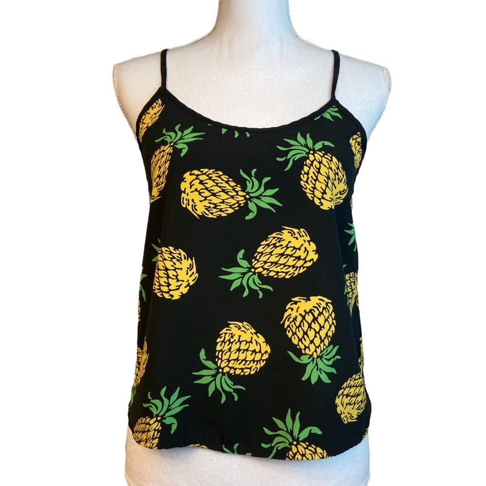 Funky Soul Pineapple Tank top Spaghetti Strap Open Back Small